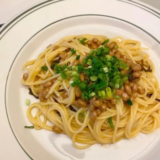 5分で完成混ぜるだけ！塩昆布の納豆パスタ